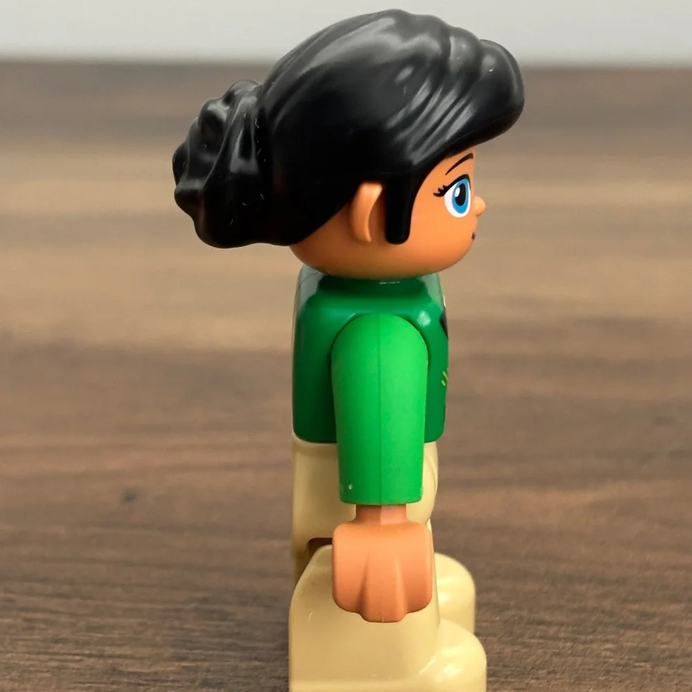 LEGO DUPLO Horse Trailer Girl Replacement Toy Figure Rider Green Shirt Set 10807